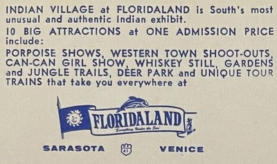 Floridaland - Postcard Back (newer photo)